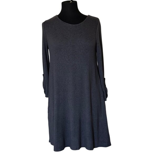 APT. 9 Mini Shift Dress Charcoal Gray Rayon Polyester Blend Women's Size SMALL - Picture 1 of 16